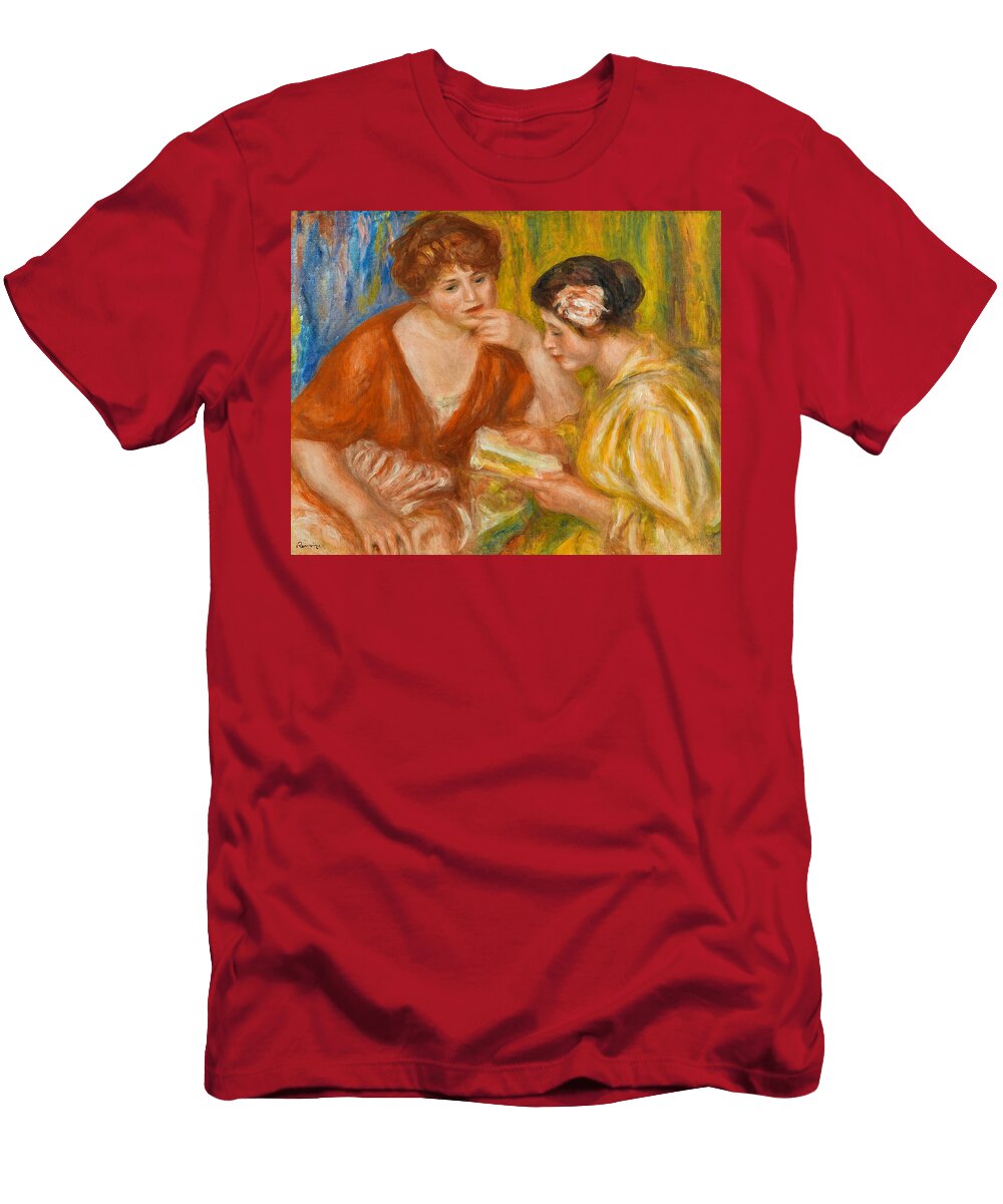 Pierre Auguste Renoir Two Women Reading 1918 Orca Art Gallery T-Shirt
