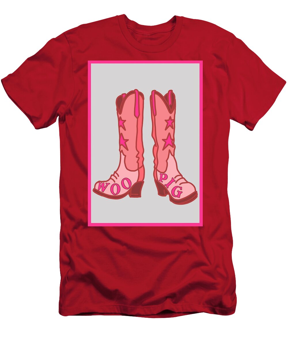 Pink Cowboy Boots with Stars Lcm Design Co T-Shirt