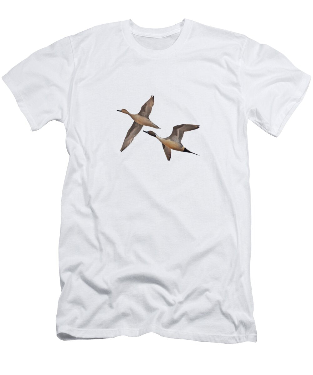 Pintails in Flight 2 Whispering Peaks Photography T-Shirt