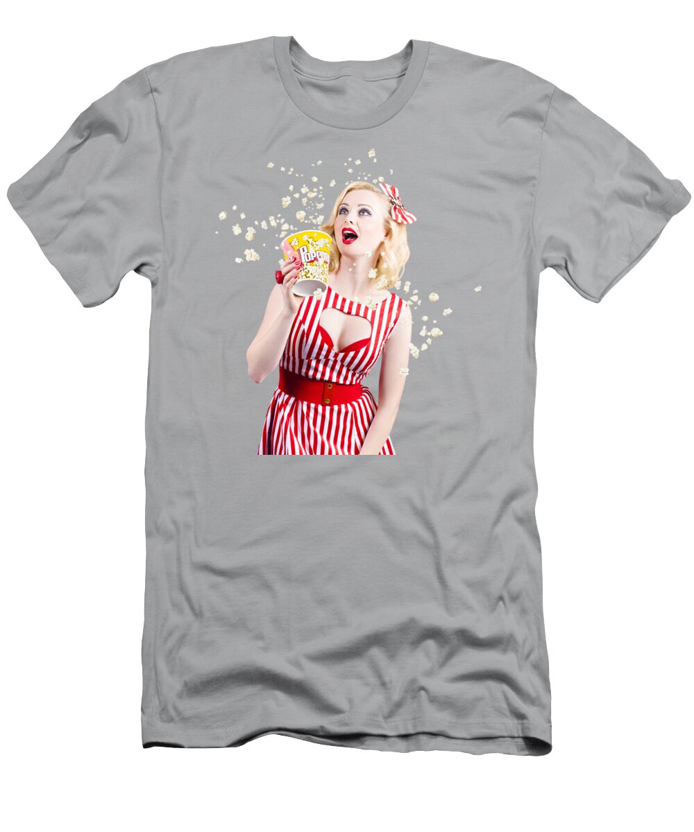 Pinup Cinema Girl At Box Office Movie Premiere Jorgo Photography T-Shirt