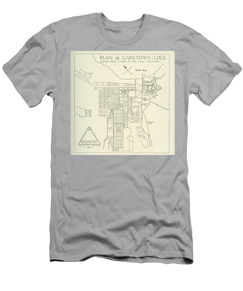 Plan of Cape Town in 1767 F1 Historic Illustrations T-Shirt