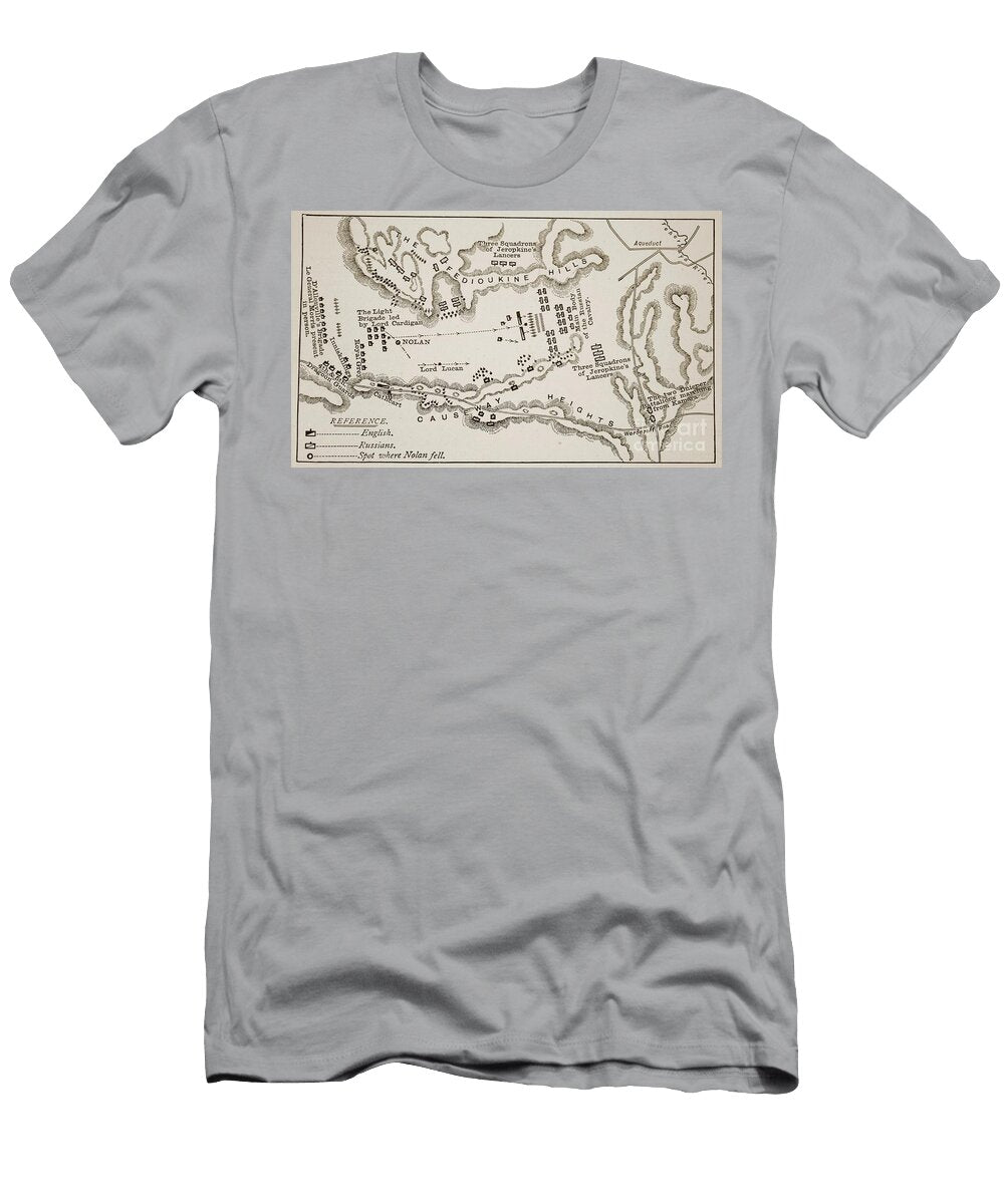 Plan of the Charge of the Light Brigade At Balaclava October 25th 1854 English School T-Shirt