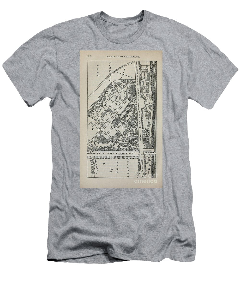 Plan of the Zoological Gardens M4 Historic Illustrations T-Shirt