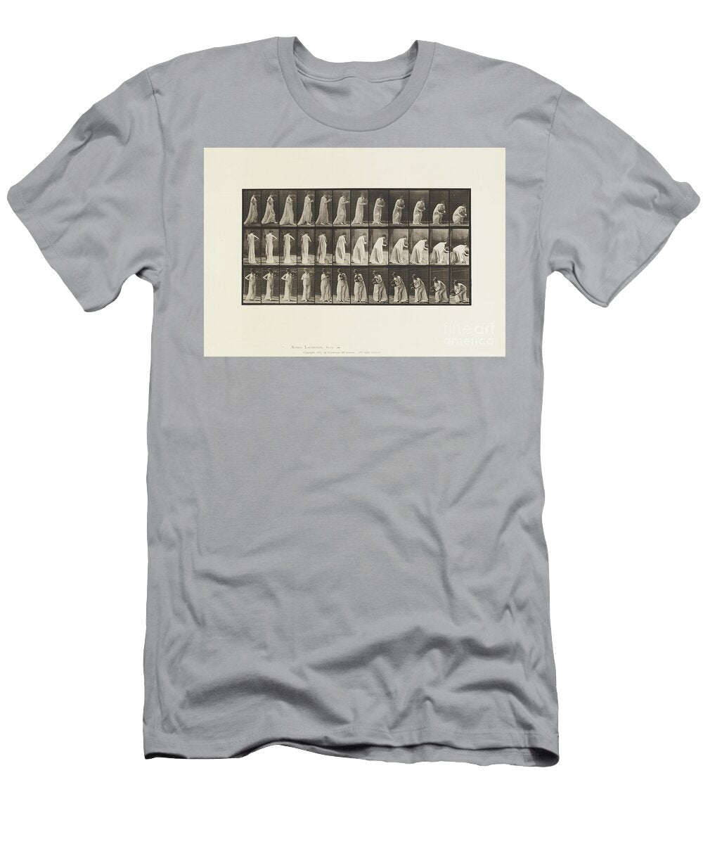Plate 205 Carrying and Stooping with Vase 1885 Collotype on Paper Eadweard Muybridge T-Shirt