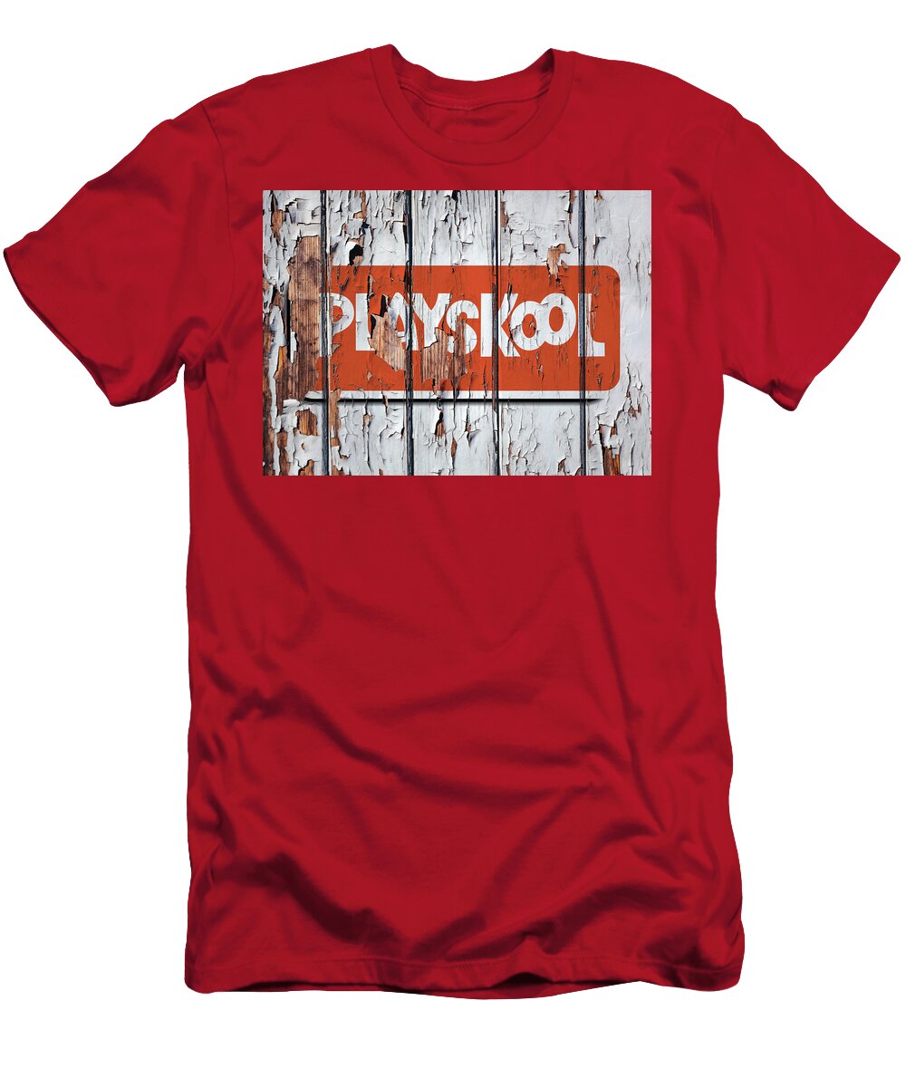 Playskool Vintage Logo Peeling Paint on Old Wall Design Turnpike T-Shirt