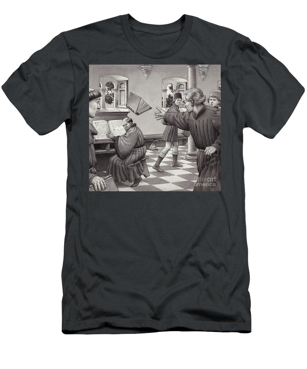 Poggio Bracciolini Throws a Book At a Fellow Scholar Tortelli Pat Nicolle T-Shirt