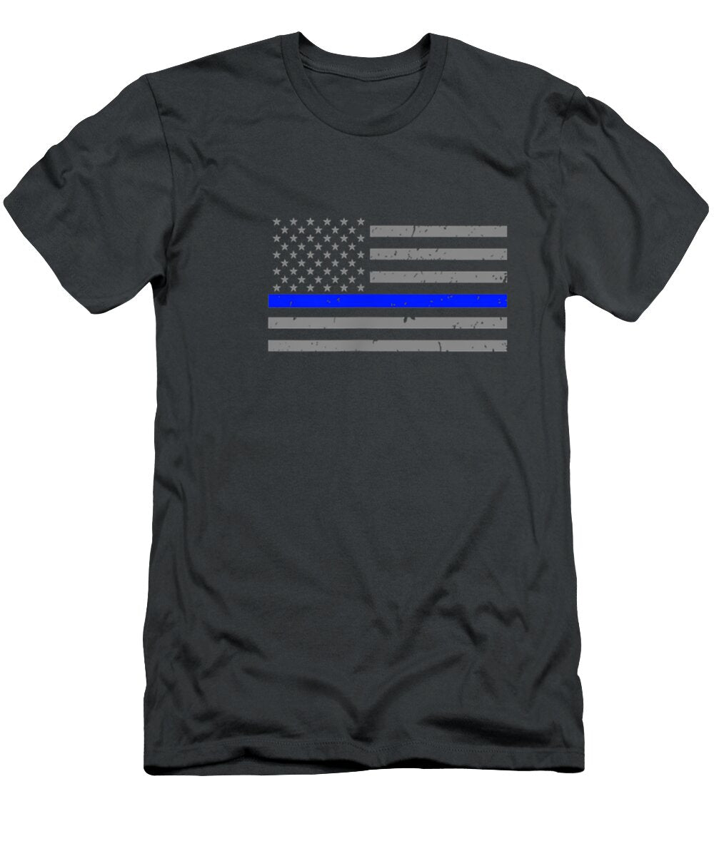 Police Sergeant with Thin Blue Line Flag Single Day Numan1amora T-Shirt