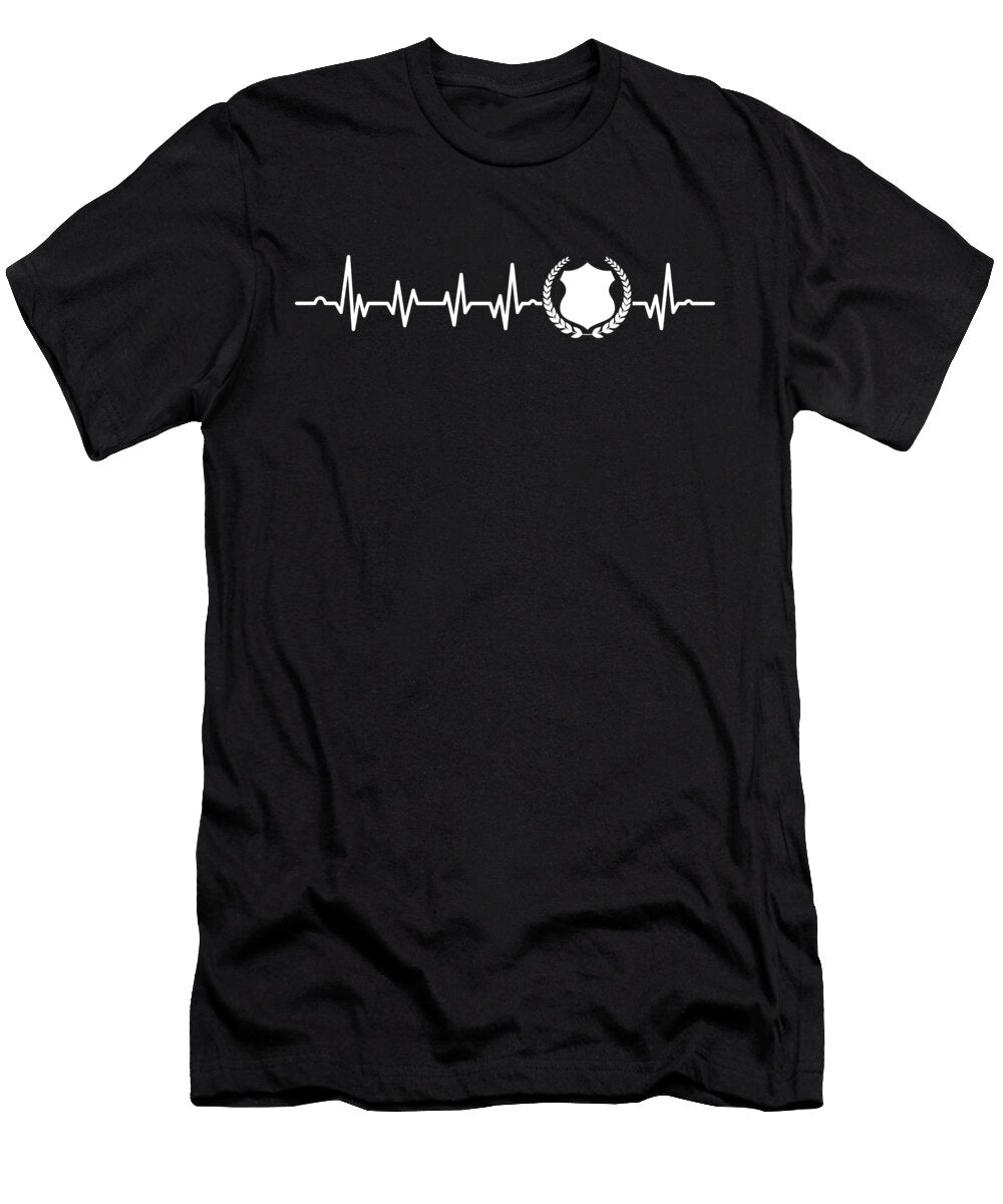 Policeman Policewoman Cop Agent Law Police Heartbeat Officer Gift Thomas Larch T-Shirt