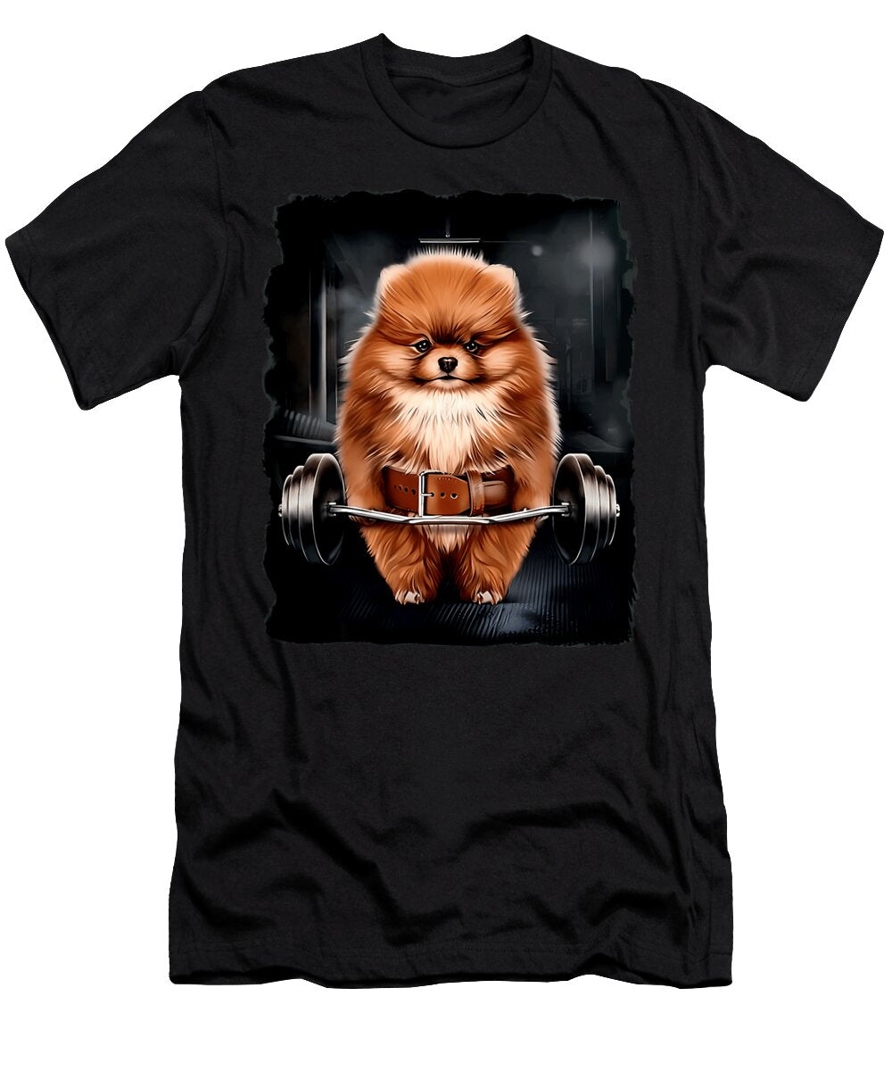 Pomeranian Dog Deadlift Weightlifting Fitness Dh Bubble T-Shirt