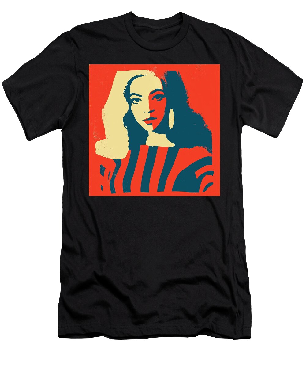 Pop Art Portrait of a Woman Kc Jones T-Shirt