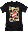 Popcorn Girl Food Snack Movie Night Popcorn Crazy Squirrel T-Shirt