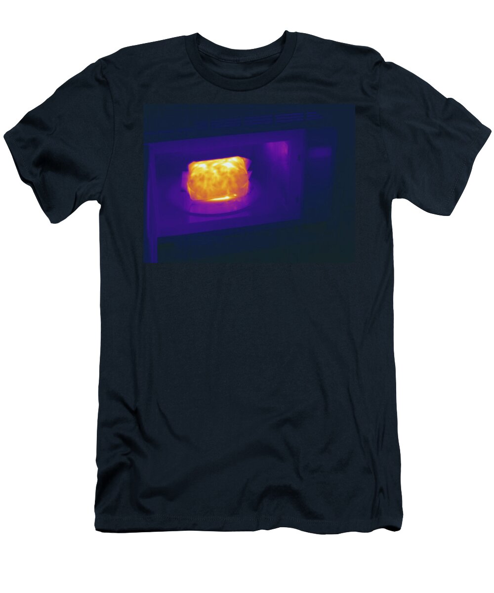 Popcorn Popping in Microwave Thermogram Science Stock Photography T-Shirt