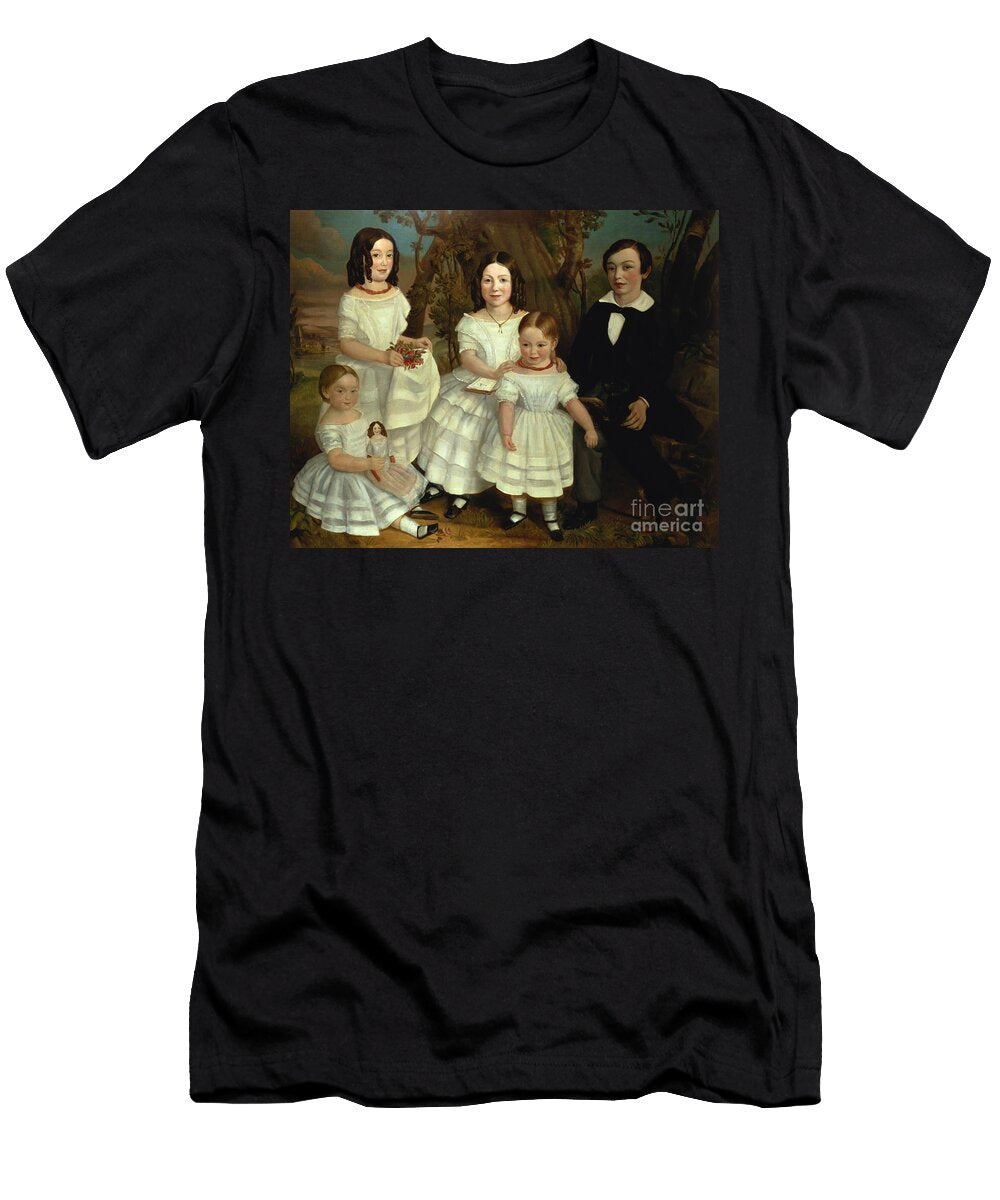 Portrait of a Boy and His Four Sisters C1830 John a Giles T-Shirt