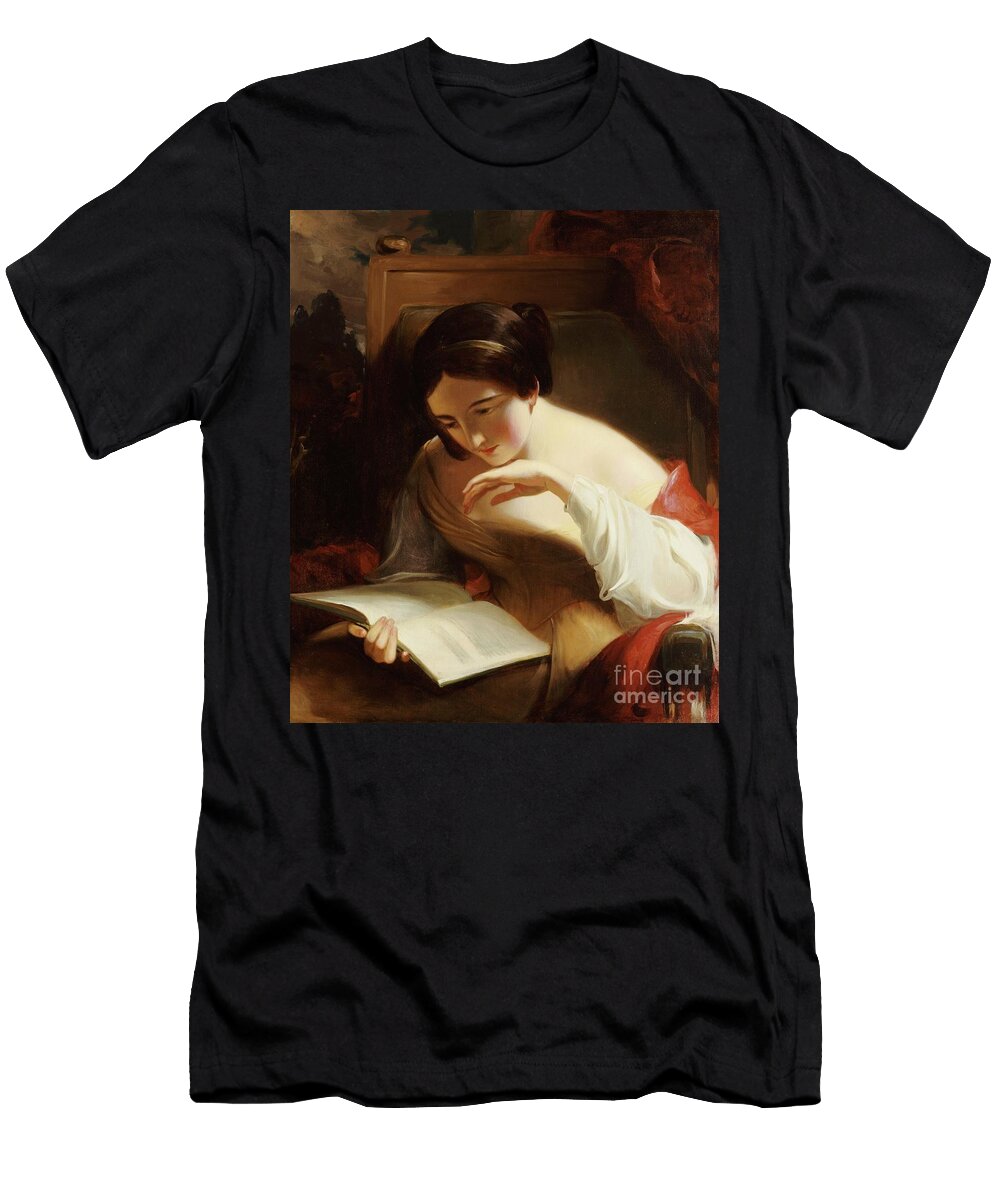 Portrait of a Girl Reading 1842 Thomas Sully T-Shirt