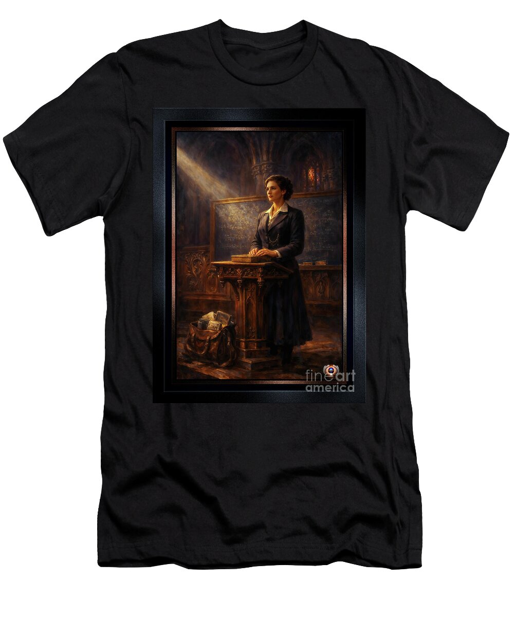 Portrait of Brilliant Mathematician Eleonore De Valois Enigmatic Scholar Ai Concept Art By Xzendor7 Xzendor7 T-Shirt