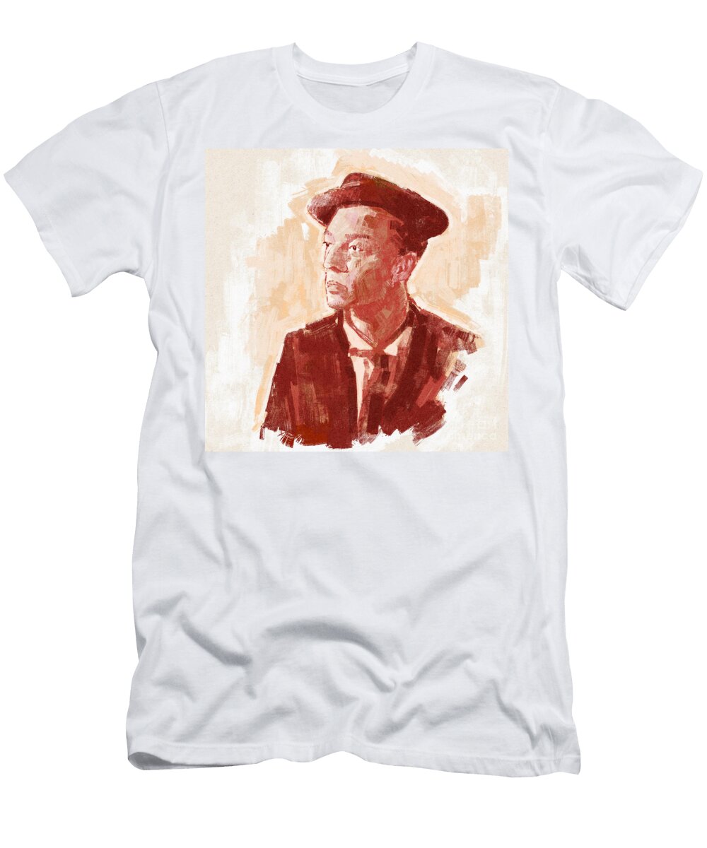 Portrait of Director and Actor Buster Keaton Alessandro Lonati T-Shirt
