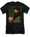 Portrait of Erasmus of Rotterdam Writing 1523 Mixed Technique on Paper Mounted on Fir Wood Hans Holbein the Younger T-Shirt