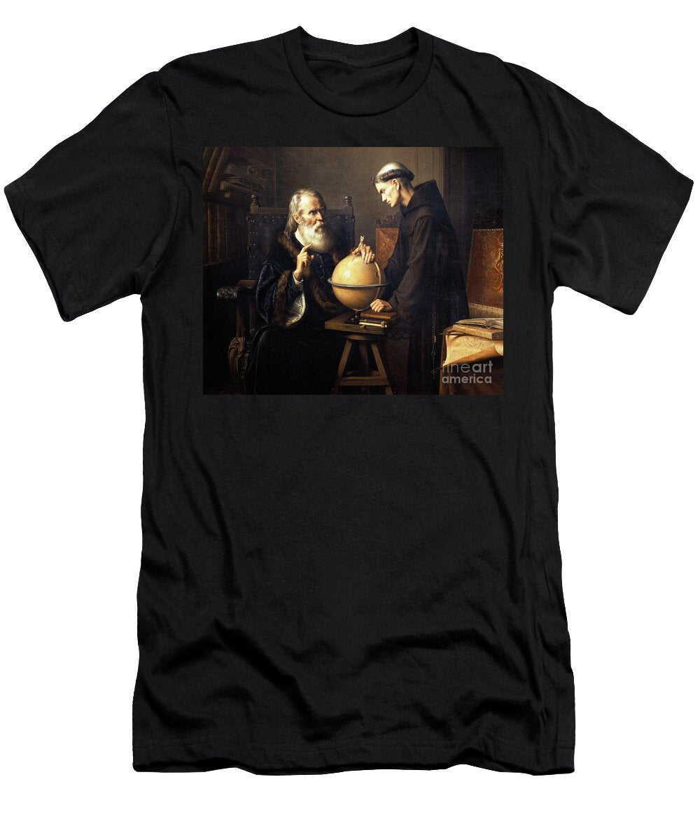 Portrait of Galileo Galilei Explaining His Theories At Padua University By Felix Parra Felix Parra T-Shirt