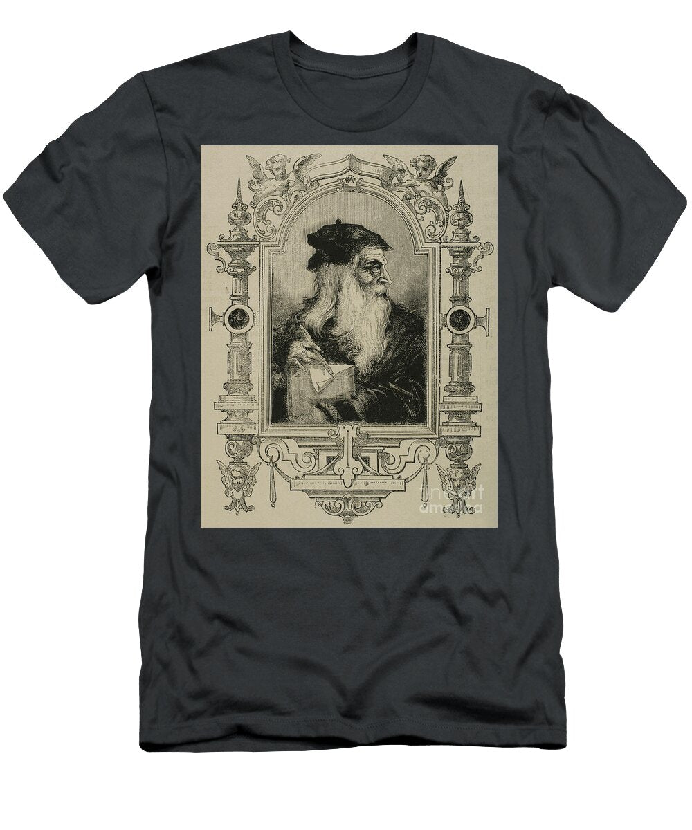 Portrait of Leonardo Da Vinci From LA Ilustracion Espanola Y Americana 1872 Unknown Artist T-Shirt