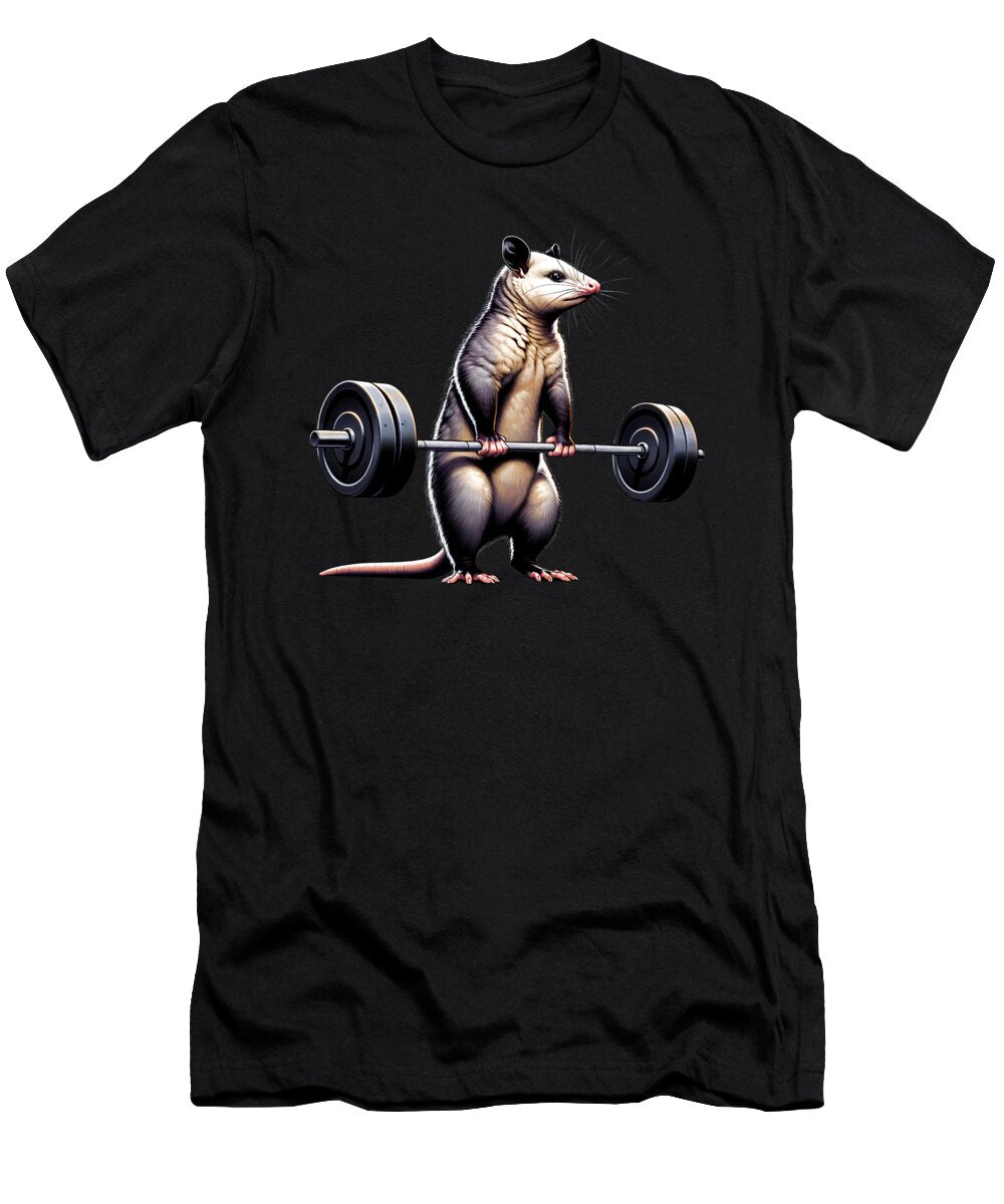 Possum Deadlift Weightlifting Funny Fitness Workout Gym Job T-Shirt