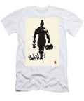 Powerful Silhouette of a Strong Person a Bodybuilder with Dumbbells and a Gym Bag Rhys Jacobson T-Shirt