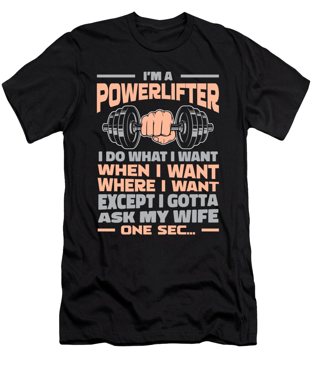 Powerlifter Gym Fitness Workout Powerlifting Crazy Squirrel T-Shirt