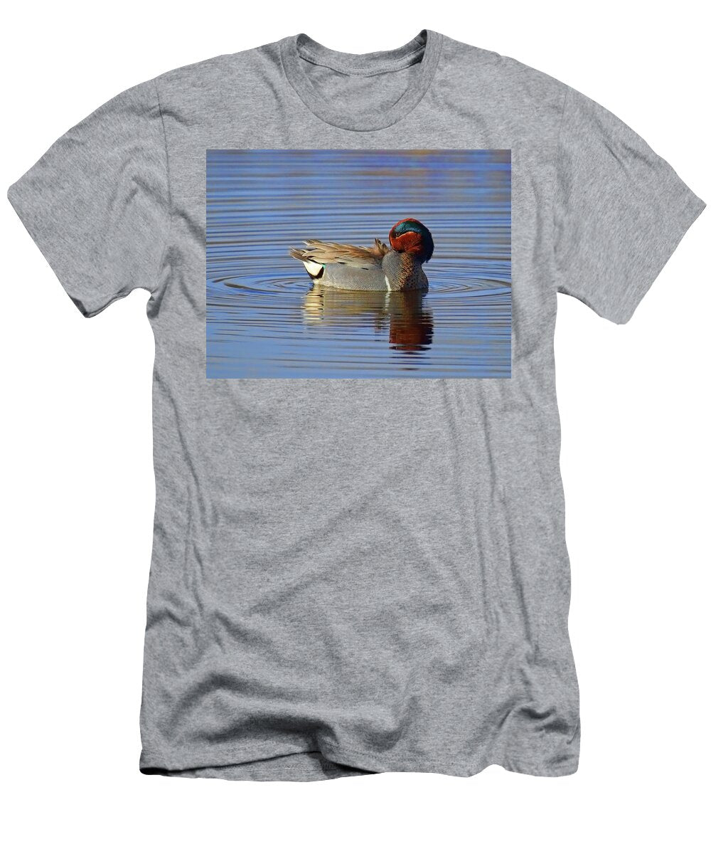 Preening Drake Green Winged Teal Dale Kauzlaric T-Shirt