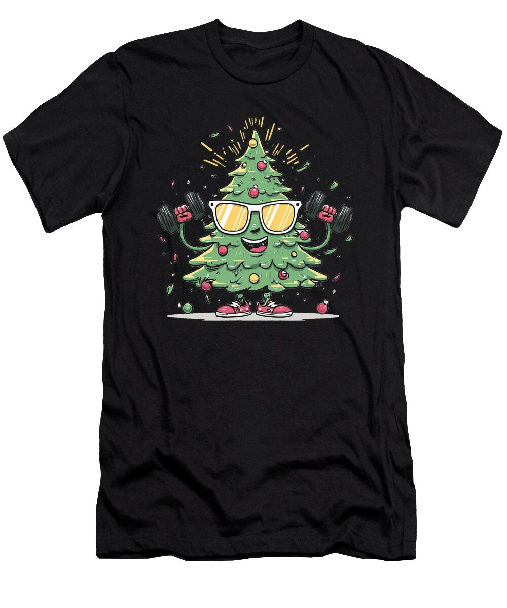 Pretty Festive Christmas Tree with Dumbbell and Natalie Lidford T-Shirt