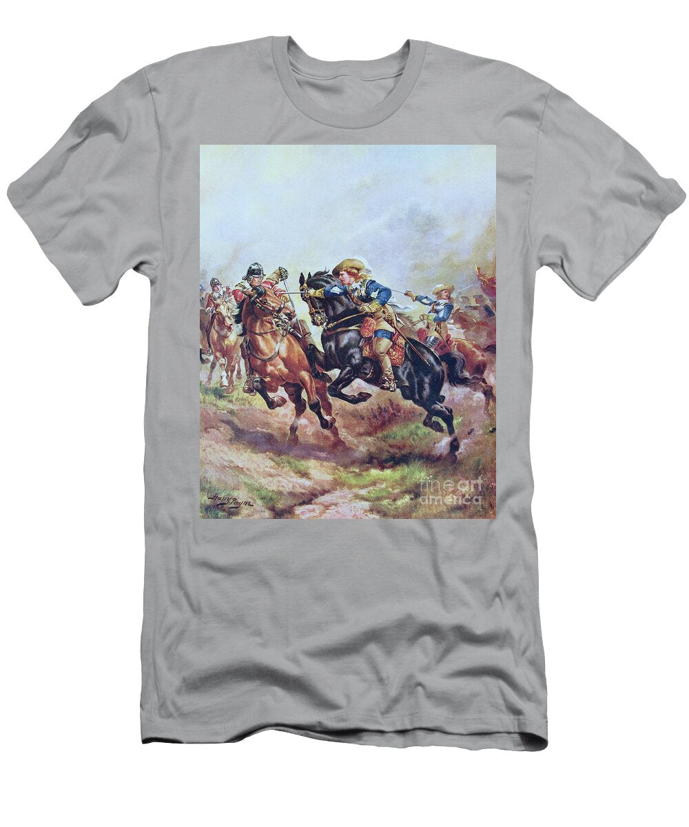 Prince Ruperts Cavalry Charging At Edgehill in 1642 Illustration From Hutchinsons the Story of the British Nation C1920 Henry a Payne T-Shirt