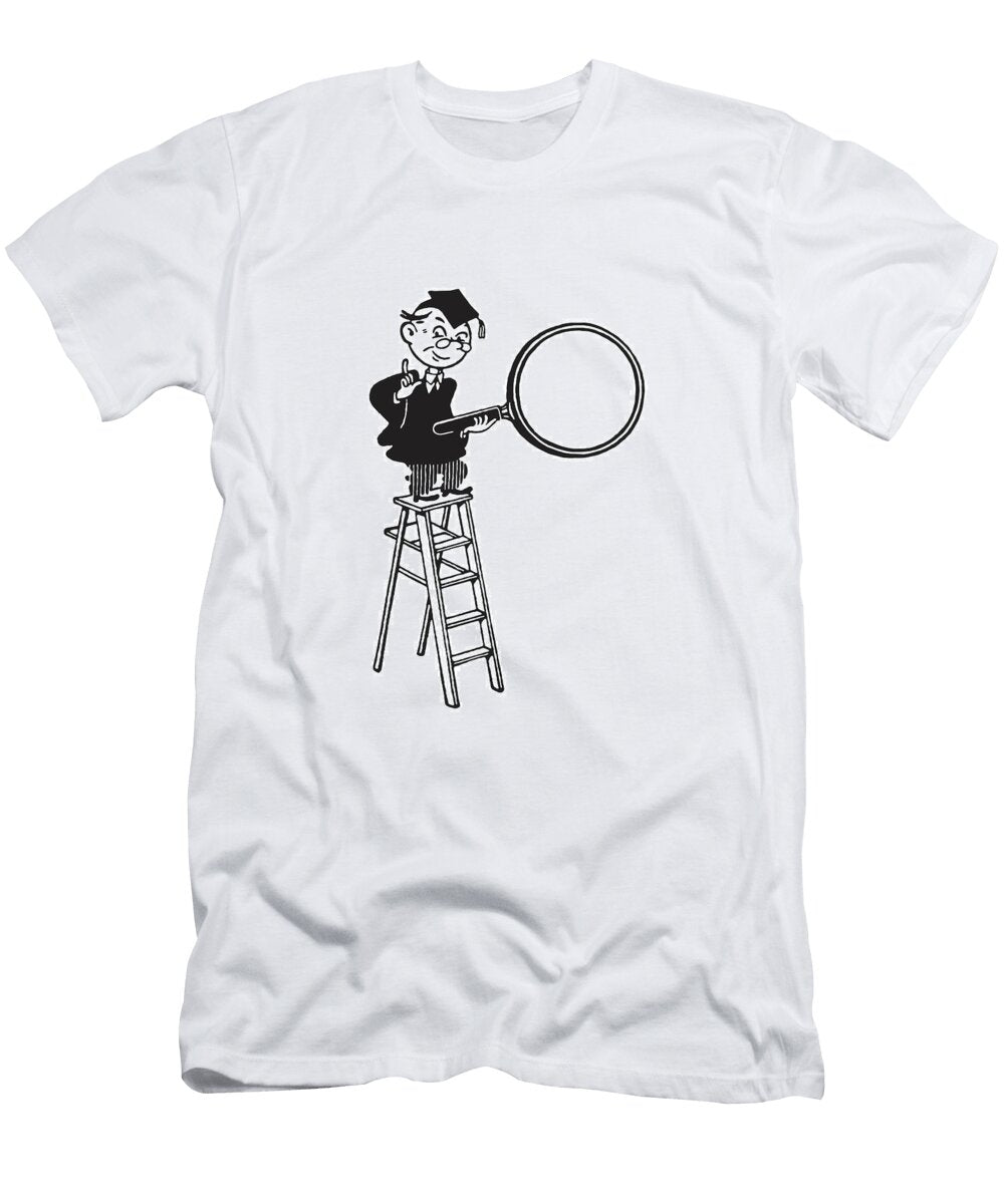 Professor Holding Magnifying Glass Csa Images T-Shirt