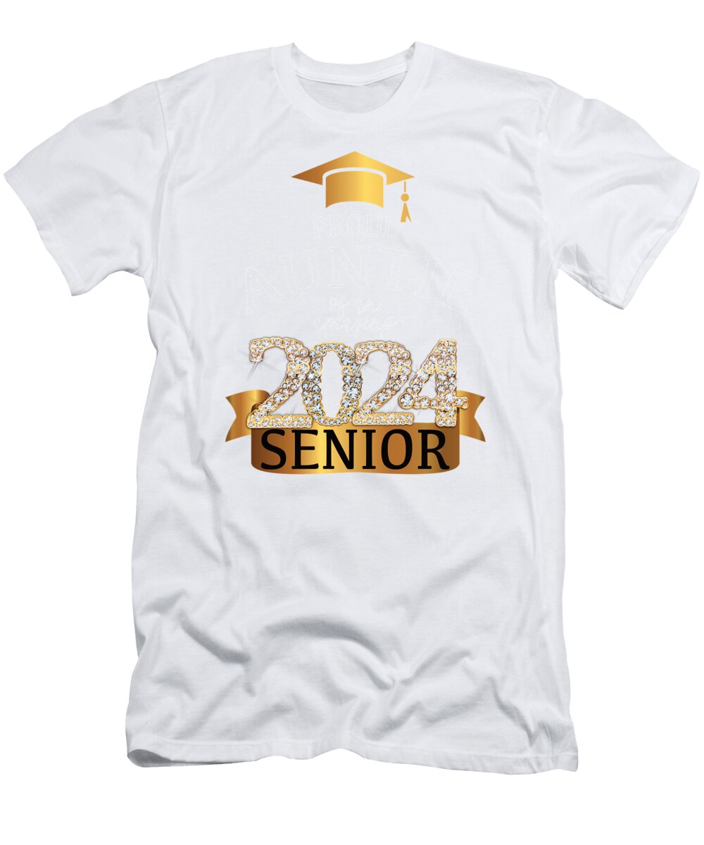 Proud Auntie I 2024 Senior School Color Black Millennialdesign T-Shirt