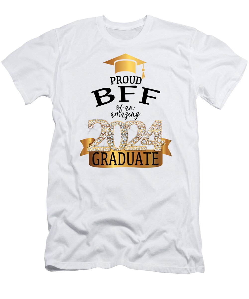 Proud Bff of a 2024 Graduate I Yellow Party Decor Millennialdesign T-Shirt