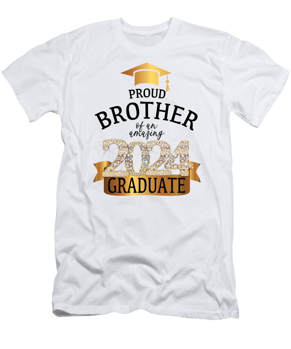 Proud Brother of a 2024 Graduate I Yellow Party Millennialdesign T-Shirt
