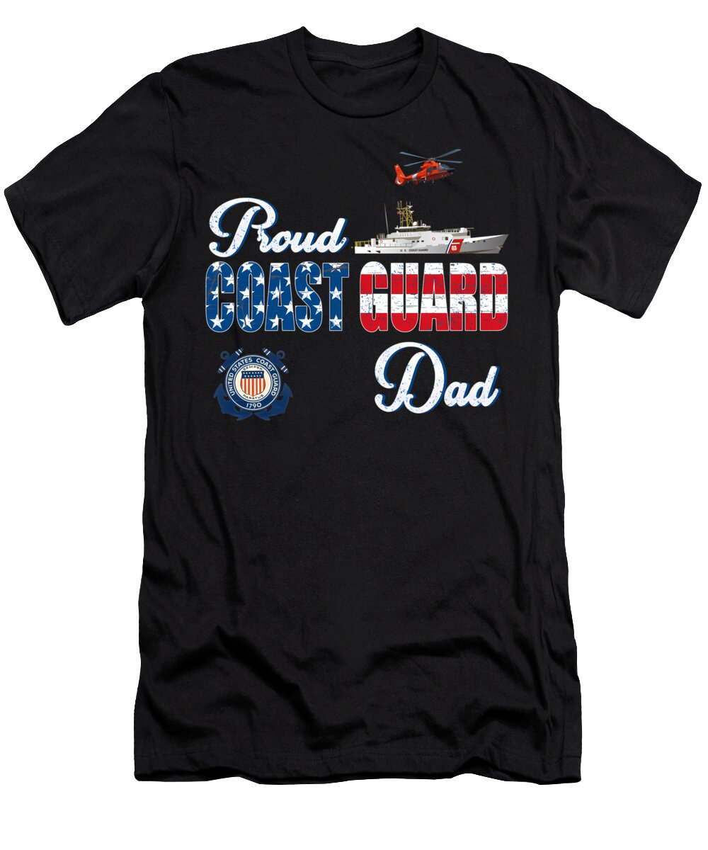 Proud Coast Guard Dad US Military Quang Vu T-Shirt