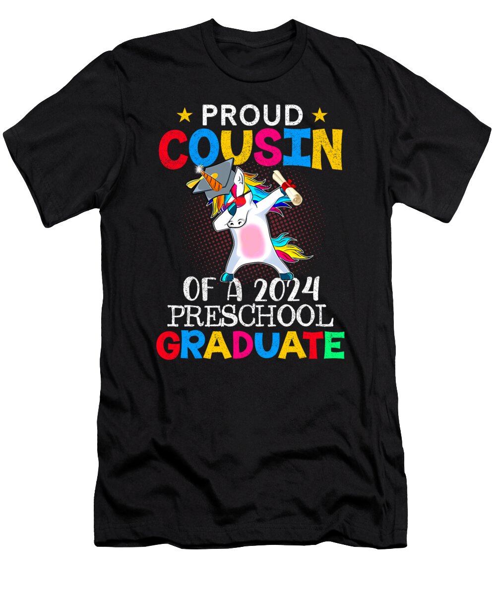 Proud Cousin of a 2024 Preschool Graduate Unicorn Dabbing Thepassionshop T-Shirt