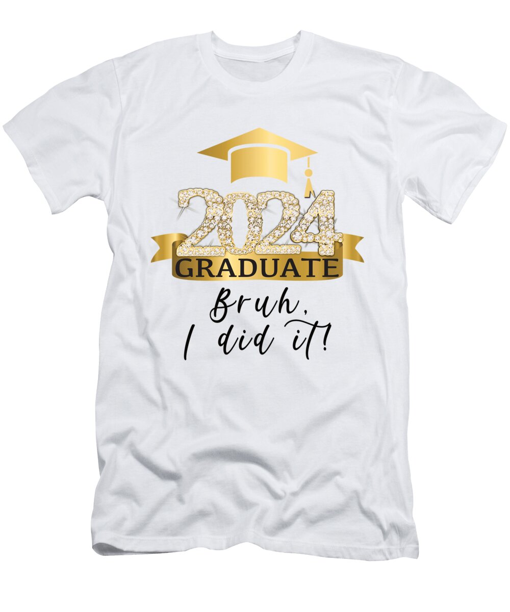Proud Graduate of 2024 I Bruh I Did It I Yellow Millennialdesign T-Shirt