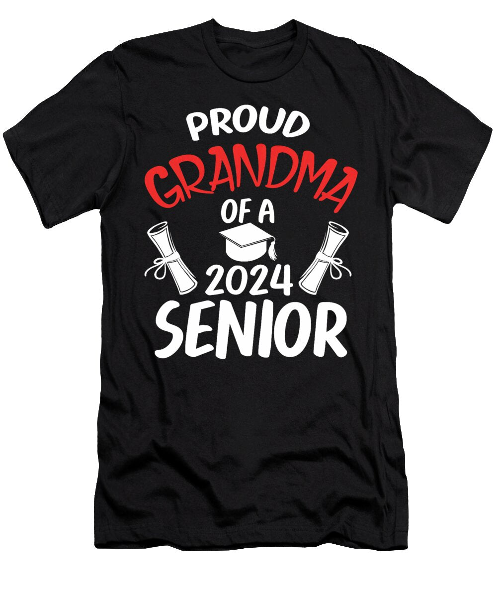 Proud Grandma of 2024 Senior Graduation Day Family Matching Thepassionshop T-Shirt