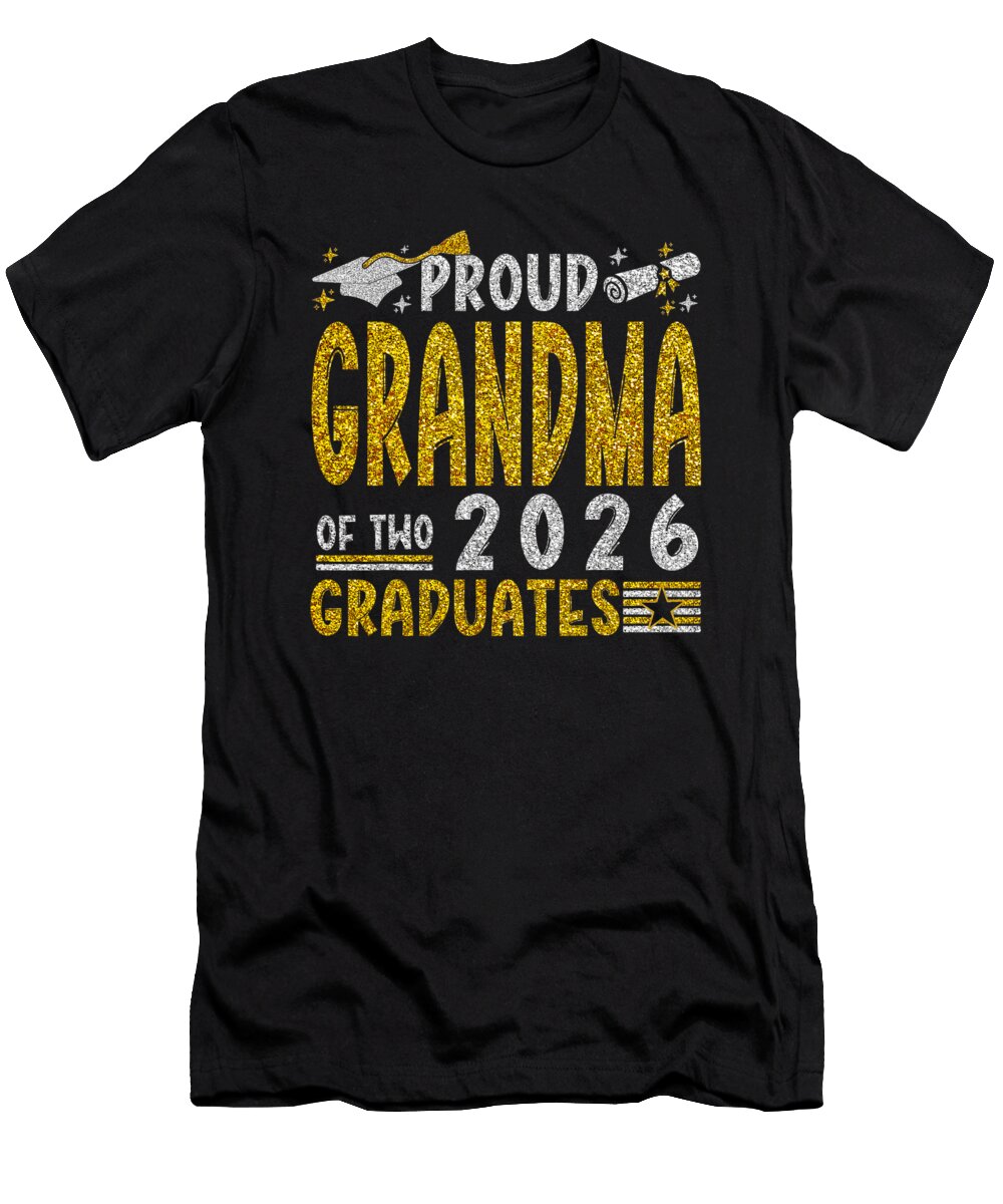 Proud Grandma of Two 2026 Graduates Funny Class Coami Tacti T-Shirt