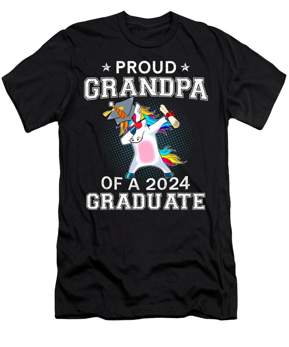 Proud Grandpa of a 2024 Graduate Senior Unicorn Dabbing Thepassionshop T-Shirt