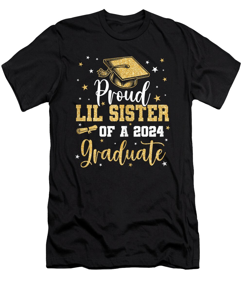 Proud Lil Sister of a 2024 Graduate Class of 24 Senior Grad Dhbubble T-Shirt