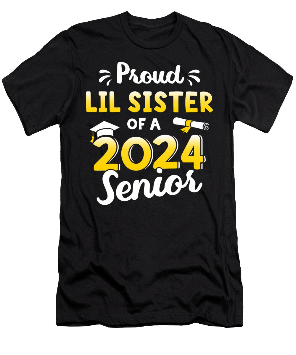 Proud Lil Sister of a Graduation Class of 2024 Graduate Thepassionshop T-Shirt