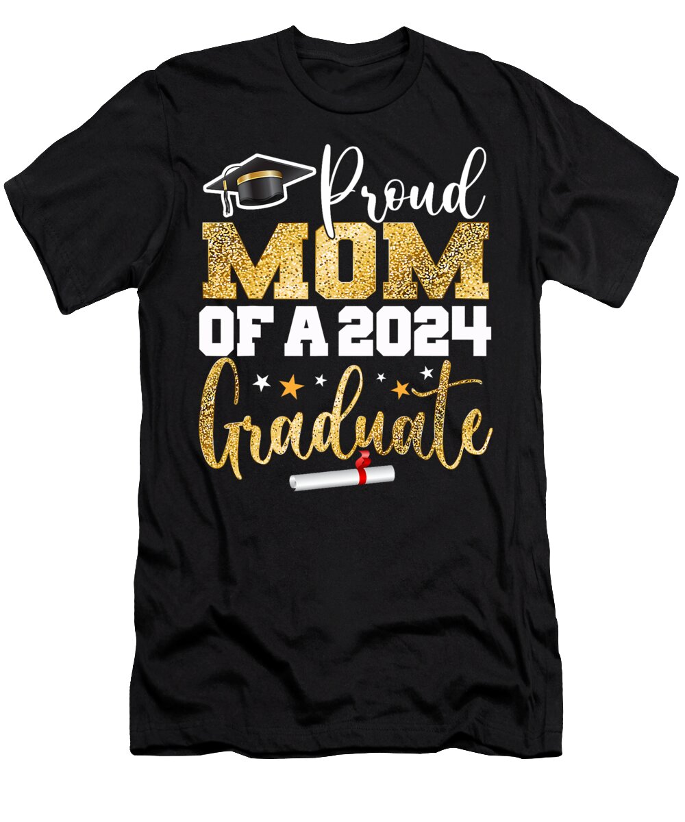 Proud Mom of a 2024 Graduate Class Senior Graduation Mother Thepassionshop T-Shirt