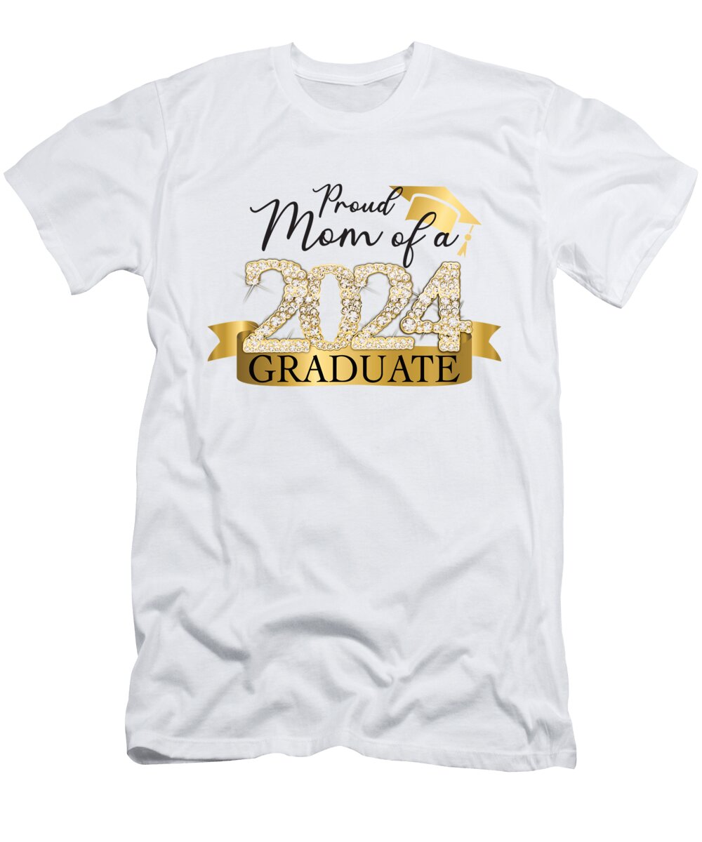 Proud Mom of a 2024 Graduate I Yellow Celebration Millennialdesign T-Shirt