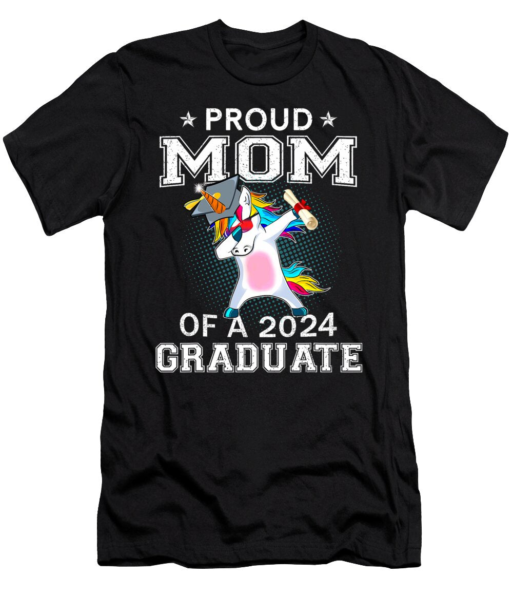 Proud Mom of a 2024 Graduate Senior Unicorn Dabbing Thepassionshop T-Shirt
