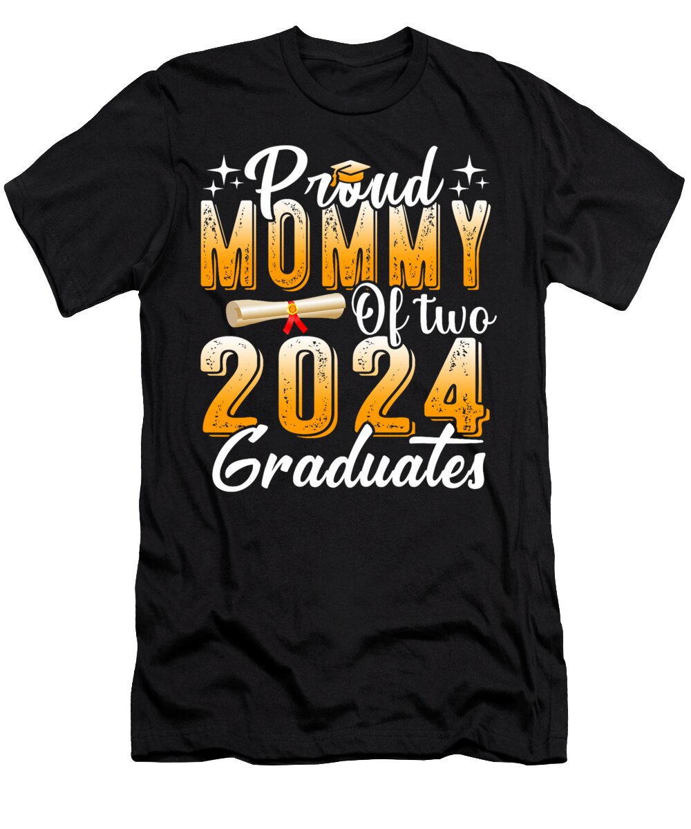 Proud Mommy of Two 2024 Graduates Mom Class of 2024 Senior Thepassionshop T-Shirt