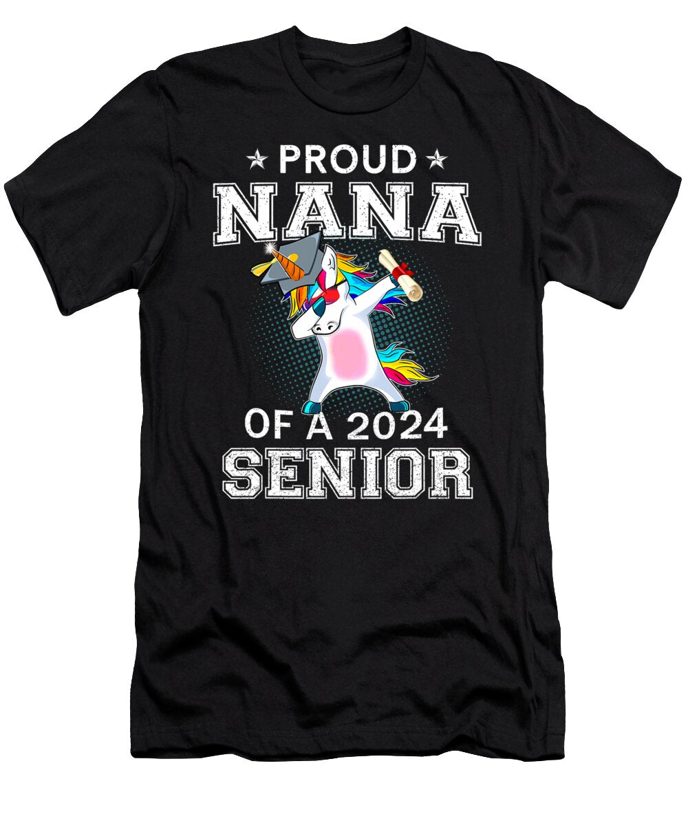 Proud Nana of a 2024 Senior Graduate Unicorn Dabbing Thepassionshop T-Shirt