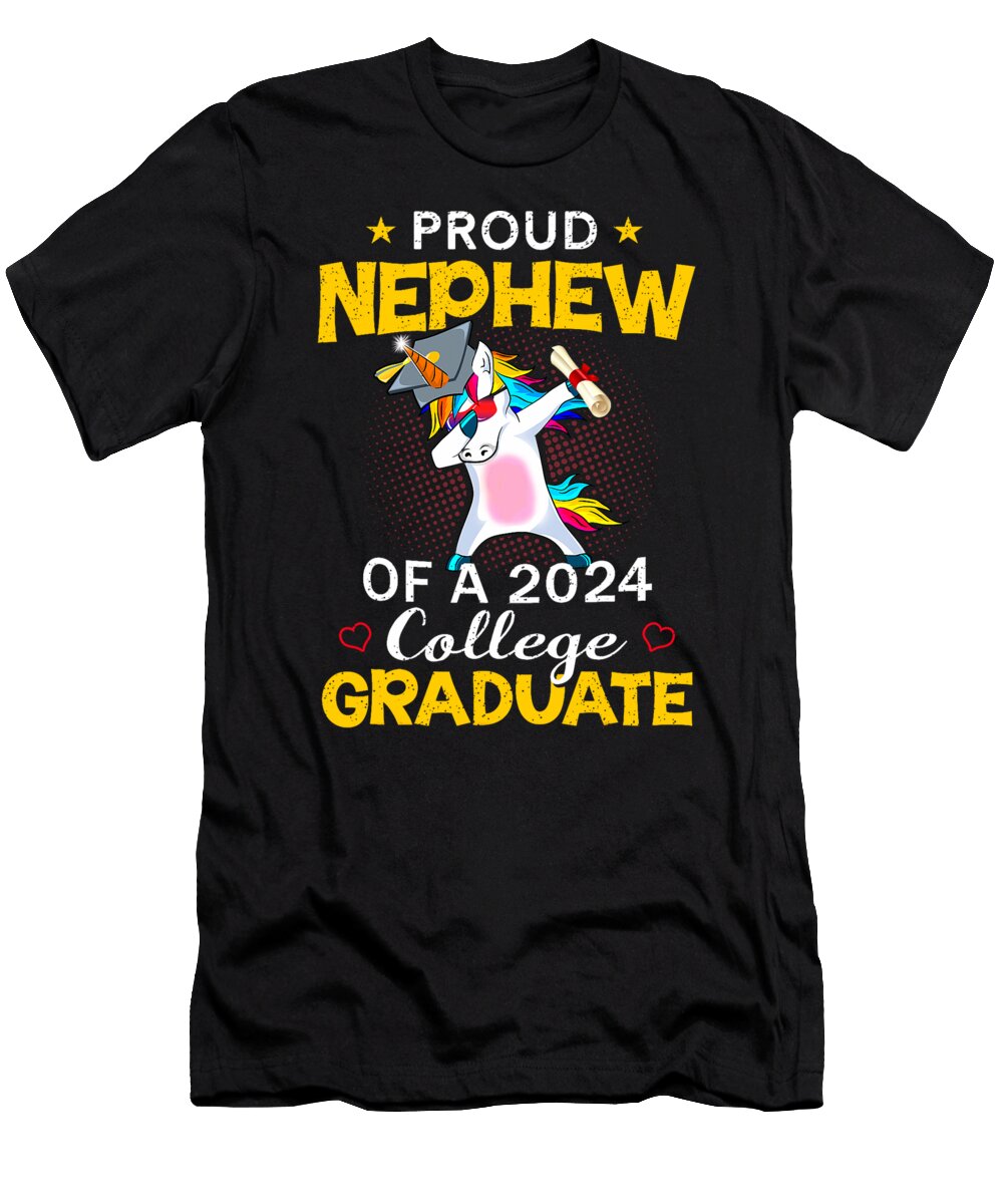 Proud Nephew of a 2024 College Graduate Unicorn Dab Thepassionshop T-Shirt
