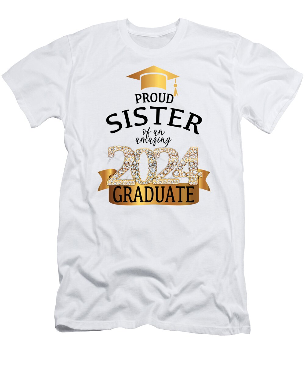 Proud Sister of a 2024 Graduate I Yellow Party Millennialdesign T-Shirt