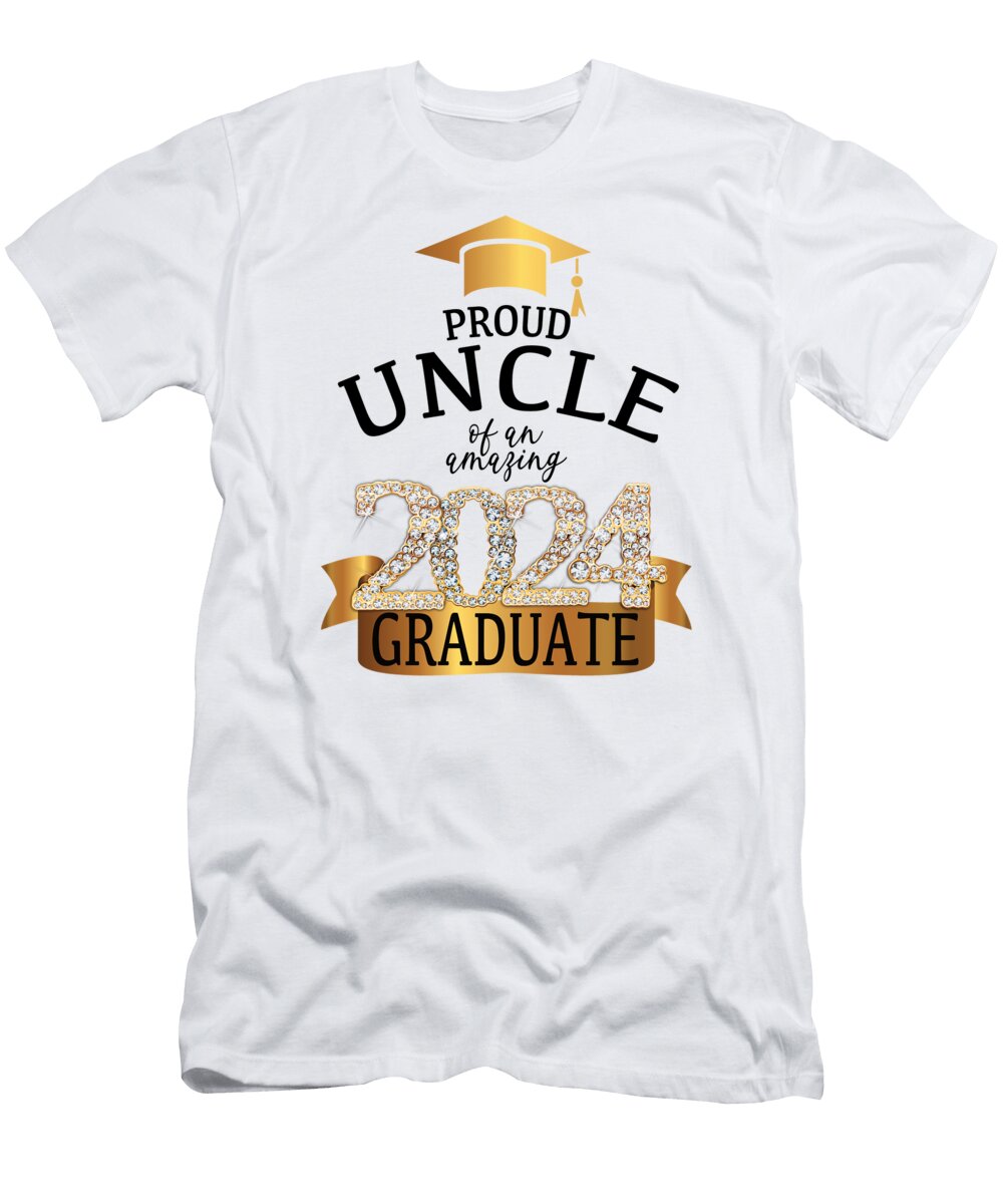 Proud Uncle of 2024 Graduate I Festive Yellow Millennialdesign T-Shirt