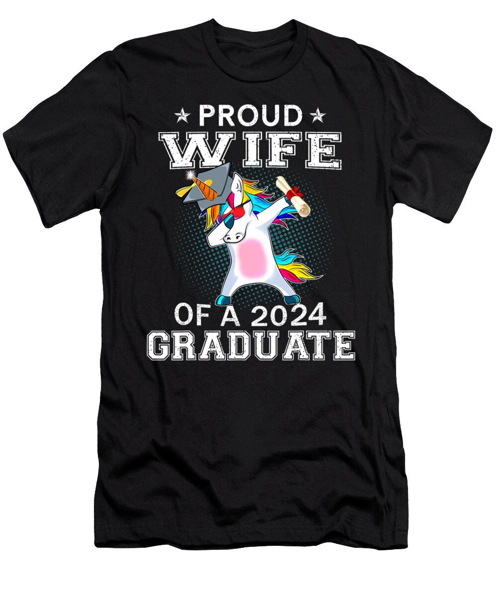 Proud Wife of a 2024 Graduate Senior Unicorn Dabbing Thepassionshop T-Shirt